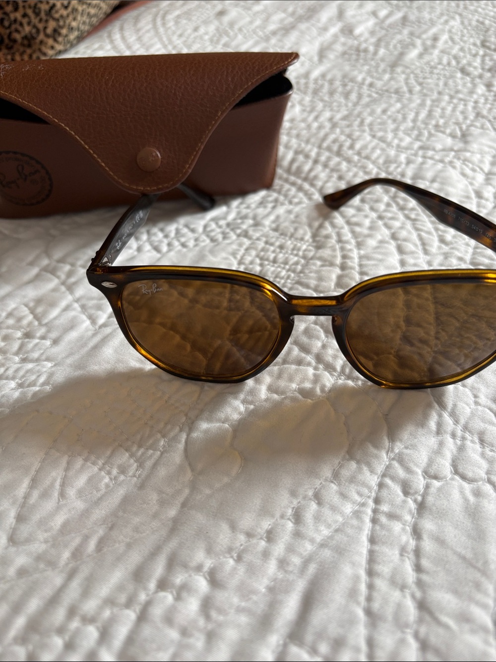 Ray-Ban Tortoise Frame Sunglasses with Brown Lenses
